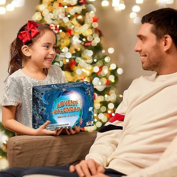 Jule-adventskalender 2023, 24 dages jule-adventskalender Havdyr-gavesæt, nedtælling