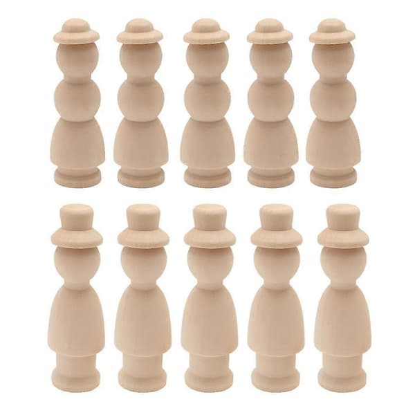 20/10 Stycken Tomma DIY Träfigurer Bröllop