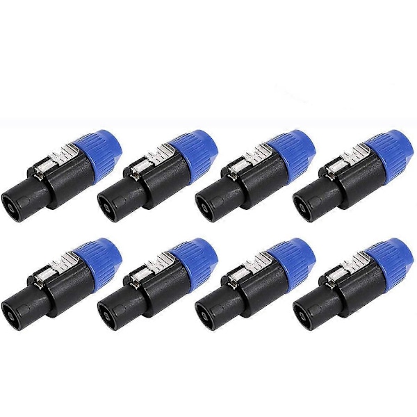 8 kpl Audio-kaapelisovitinliittimiä, 4-napainen audio-kaiutinliitin Twist Lock, yhteensopiva Speakonin kanssa