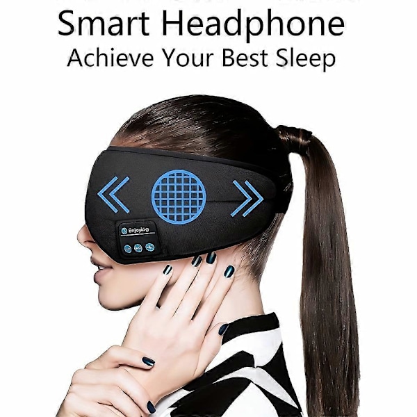 Nya modeller Justerbar & Tvättbar Bluetooth Sömnmask Hörlurar - Högupplöst Ljud, Inbyggd Mikrofon, Handsfree för Sömlös Nattsömn, Idealisk för Resenärer