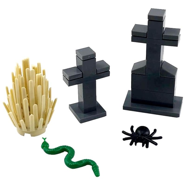 Moc Halloween Gravstein Gresskar Edderkopp Modell Byggeklosser Leker For Barn Halloween Gaver Leketøy Diy Block CPJ023