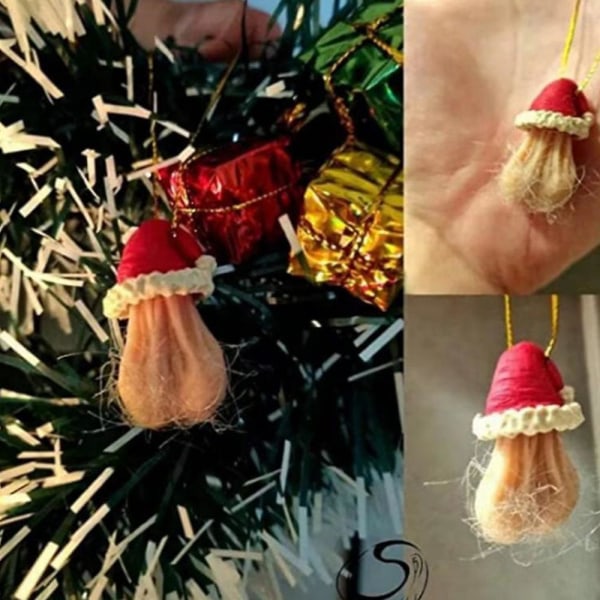 Juletre hengende harpiks dekorasjon Sløyfe julenisse lue Xmas Party morsomt anheng Ornament style 2