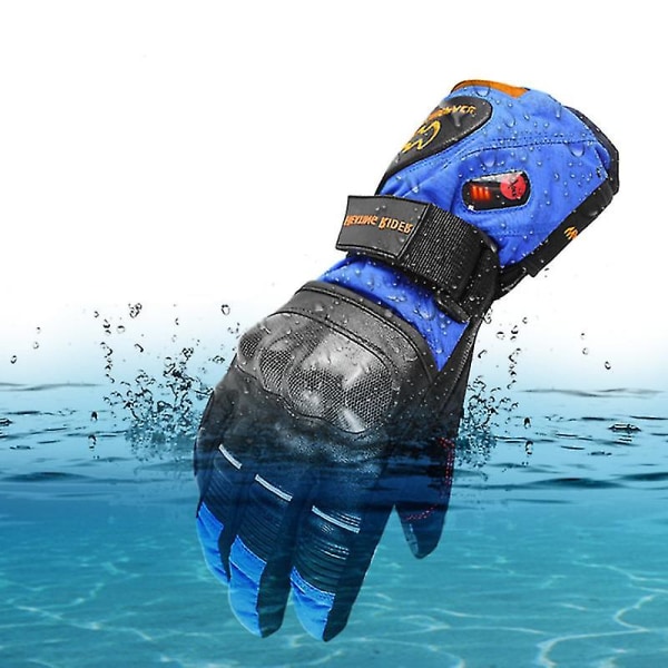 Oppvarmede hansker for menn kvinner, elektriske varmehansker for motorsykkel, ski, jakt BLUE M