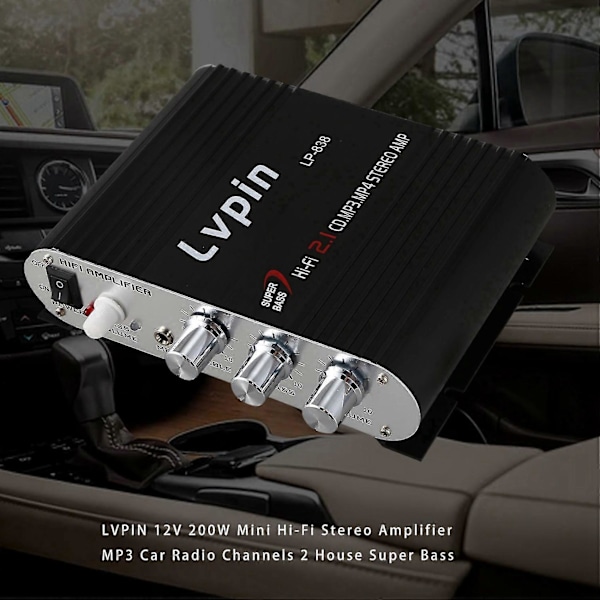 Lvpin 12v 200w Mini Hi-fi Stereo Forstærker Mp3 Bilradio Kanaler 2 Hus Super Bas