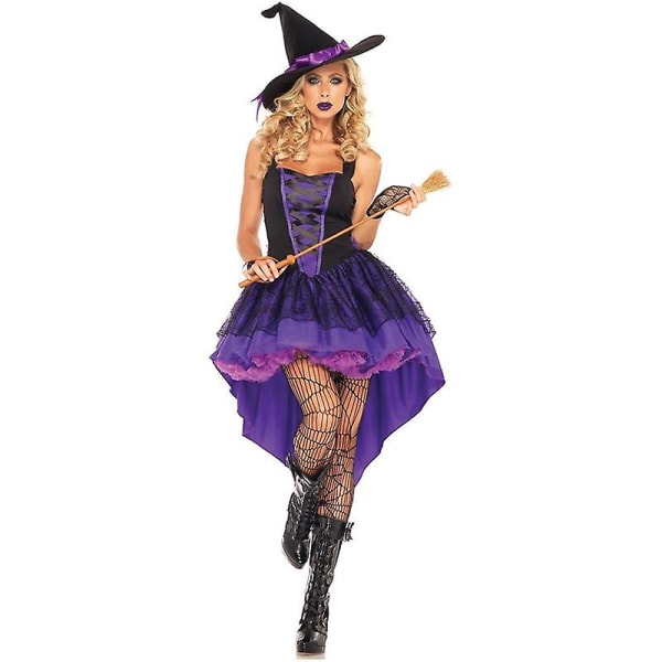 Carnival Halloween Multicllr Tuxedo Evil Witch Naisille Puku Glamour Tutu Enchantress Roolileikki Cosplay Fancy Juhlamekko Black M