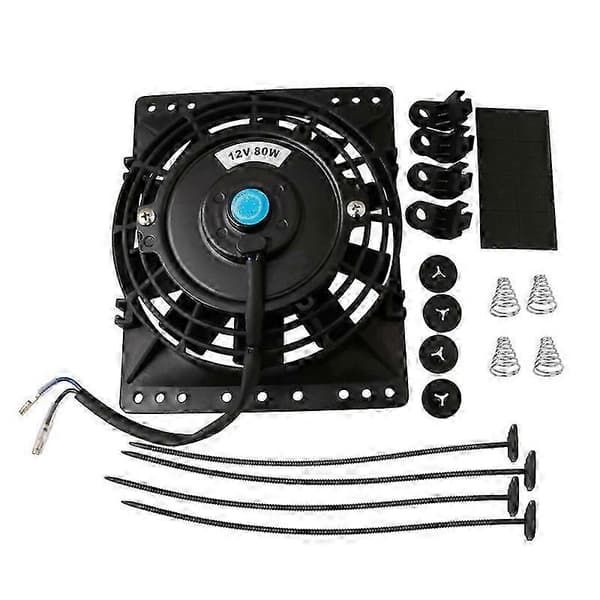 Universal 12V 80W Slim Pull/Push 650CFM Kjølevifter Direkte Elektrisk Erstatning for 6 Tommers Radiator