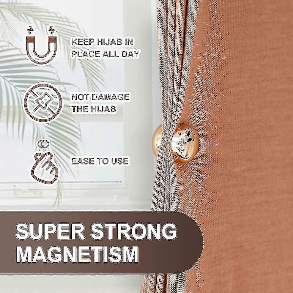8 st Hijab Magnetiska Nål, Inga-Haken Multi-Användning Hijab Magneter, Multi-Användning Sjal Hijab Magneter För Kvinnor Muslim