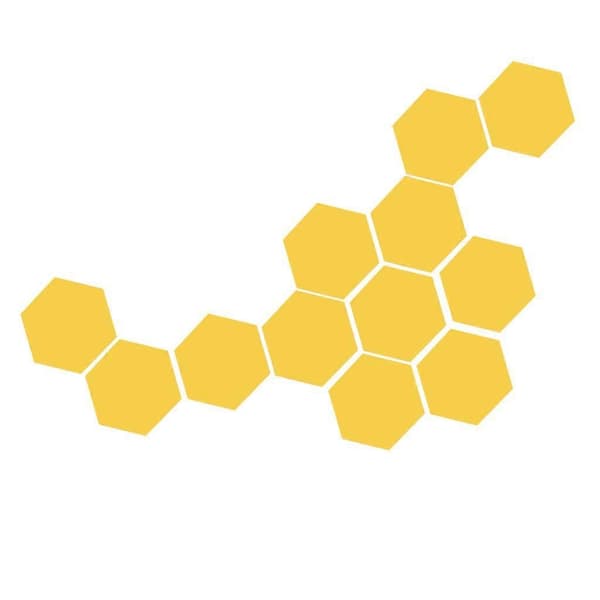 12 st Hexagonala Formade Plast 3D Spegeleffekt Väggdekaler Guld