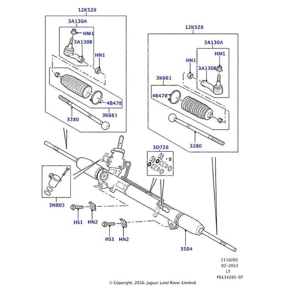 QFK500030 Styrestangende til bil til Range Sport 2005-2013 QFK500030D