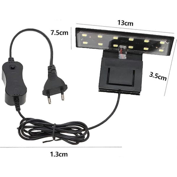 Akvariumbelysning X3 Akvarium LED Akvariumlampe LED Akvarium LED Belysning 220V 5W Vandplanter og Fisk Nano Akvariumbelysning [Energiklasse F]