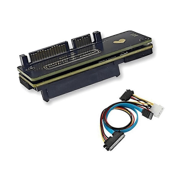 Desktop SATA - SAS -sovitinmuunnin 6 Gbps SATA (7&15) 22-nastainen uros - SAS 29-nastainen laajennuskortti 2:lle.