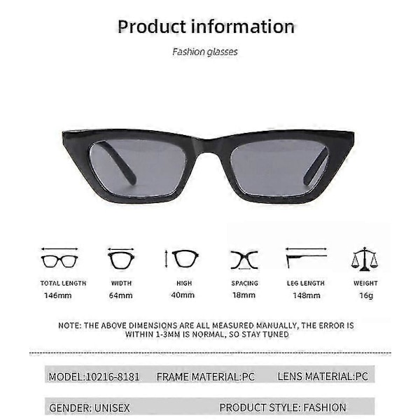 Guoguo Sexiga damsolglasögon Designer Retro Fyrkantiga Cat Eye Solglasögon