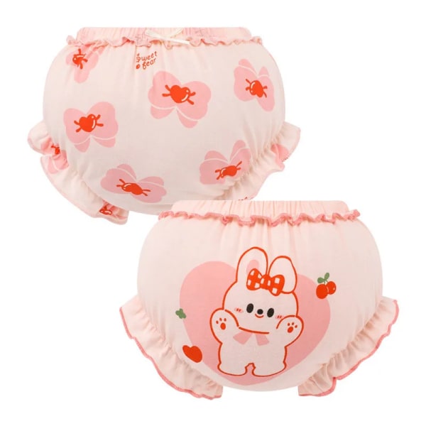 2 STK Summer Baby Shorts 100% bomull Barn Kawaii Søte tegneserietrusser PP-bukser 1074CD 13-24M ( 100 )