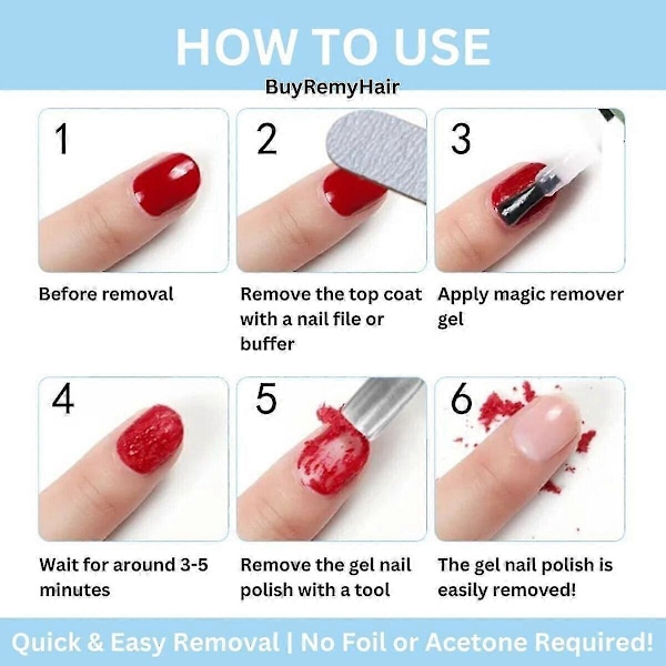 3 stk. Gel Remover 6 Minutter Uv Led Manicure Burst 15ml