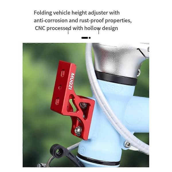 MUQZI Foldecykel Fronttaskeholder Adapter til Brompton DAHON Bagagebærer Riser Cykelmonteringsholder Red