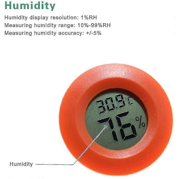 Mini Praktisk Digital Rund Termometer Hygrometer Rumstemperatur_s