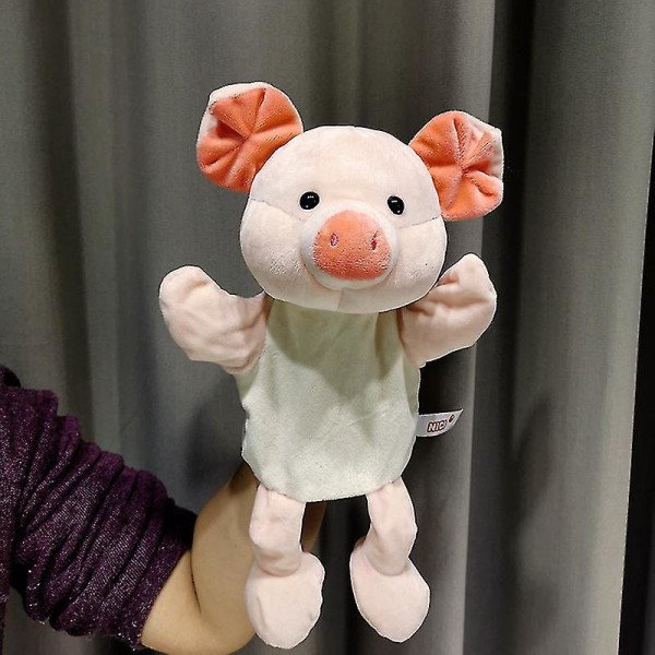 30 cm Dyrehånddukke Plysjdukke Pedagogisk leketøy Plysjleketøy Barnegave Pink pig