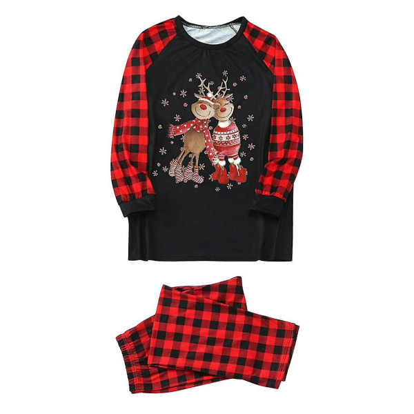 Julklapp Familj Matchande Älg Tryck Pyjamas Hemkläder Jul Pyjamas Set Women 3XL