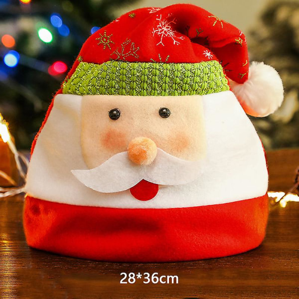 Nye julehatte Voksne Børn Børn Kostume Julemand Snemand Rensdyrfestival Hat Ornament Til Navidad Nytårsgaver 15 27*35cm