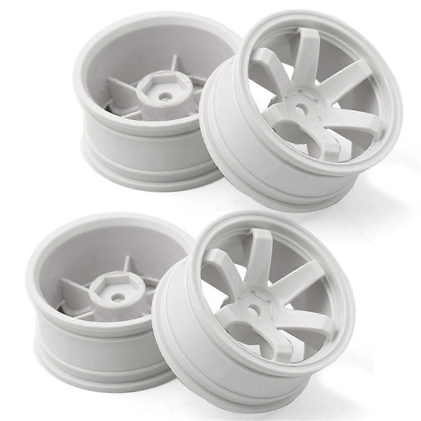 4st 1/10 On-Road Driftbil 52x26MM Hjulnav 1.9 Tum Klätterbil Hjul Fälg för TT02, Vit