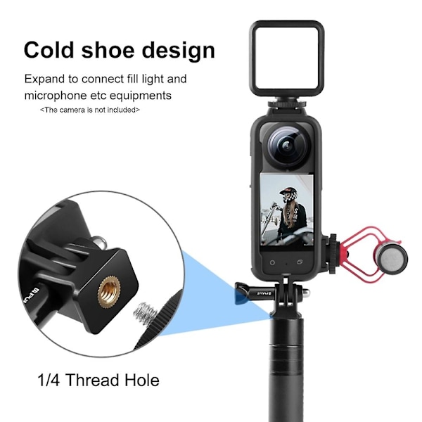 PULUZ Panorama Kamera Beskyttelsesramme Video Cage med Dobbelt Cold Shoe Tripod Adapter Mount Kamera Vl