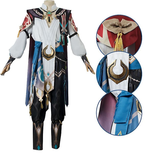 Genshin Impact Kaveh Cosplay Kostym, Kaveh Cosplay Outfits Full Set För Jul Halloween Fester Animation Exhibition Wig One size