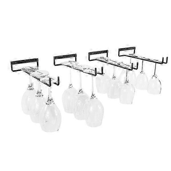5 stk. VinGlass Oppbevaringsstativ, Veggmontert Kjøkkenoppbevaringsstativ, Svart, 11 tommer / 30 cm