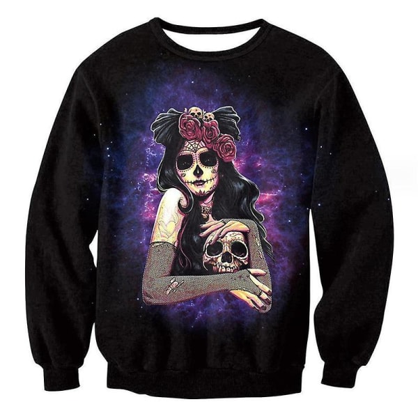 Halloween-tröjor för damer Spooky Season långärmade skjortor Crewneck Toppar Casual Pullover style 8 M