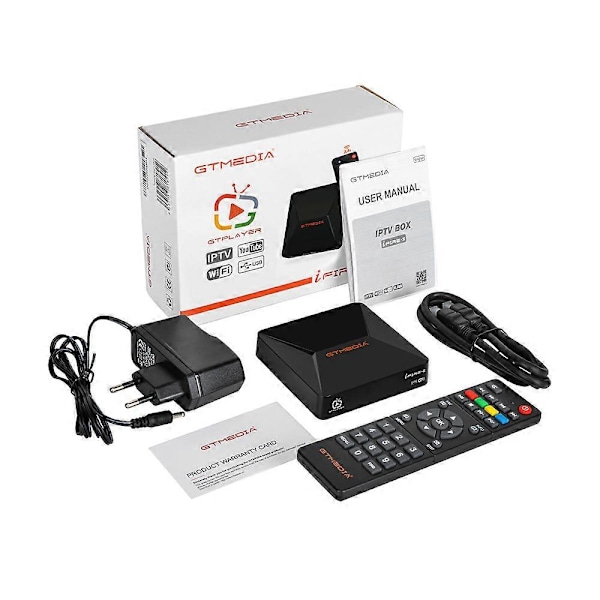 1 st GTmedia Smart TV Box 2021 IFIRE 2 Full HD 1080P, H.265 HEVC 10Bit/CPU 70MHz Dual/BT Fjärrkontroll/ Internet M3U Set Top Box