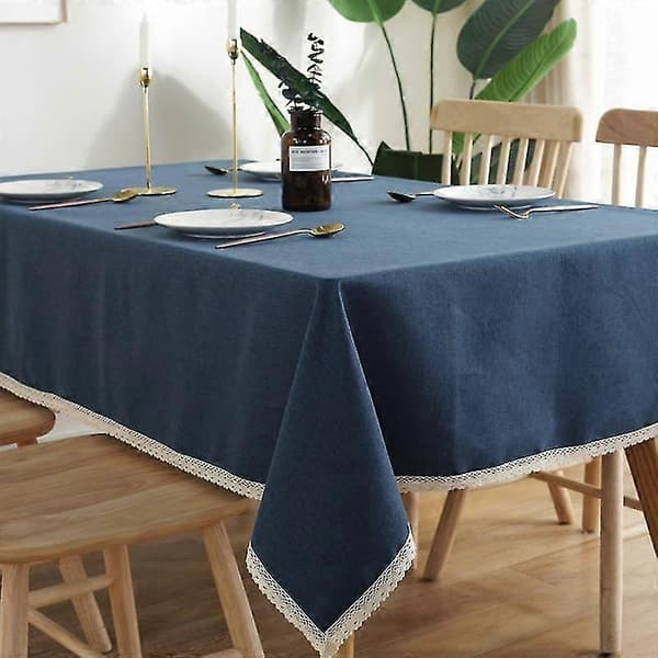 Vattentäta dukar med spets, bomullslinne, tjock rektangulär bröllopsduk, 100*140cm