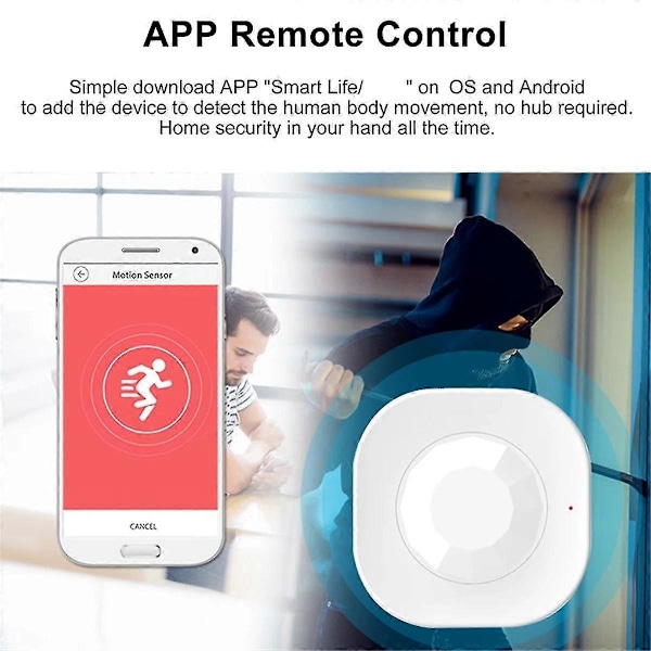 WIFI PIR Bevægelsessensor Trådløs Passiv Infrarød Detektor Sikkerheds Alarm Sensor Tuya Smart