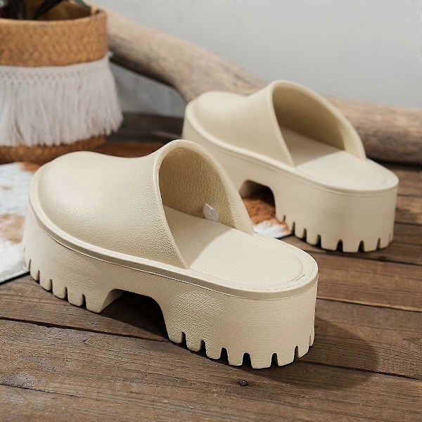 Nya modeller Enfärgade Pillow Slides, Slip On Mjuka Bekväma Platform Sandaler, Halkfria Casual Sommar Tofflor med Stängd Tå