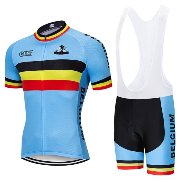 Sommer 2023 Belgia sykkellagstrøye 20D Gel Bike Shorts Bib Set Ropa Ciclismo Herre MTB Quick Dry Sykkel Maillot-klær 1 4XL