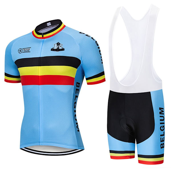 Sommer 2023 Belgien Cykelholdstrøje 20D Gel Cykelshorts Hagesmæksæt Ropa Ciclismo Herre MTB Quick Dry Cykel Maillot-tøj 1 M