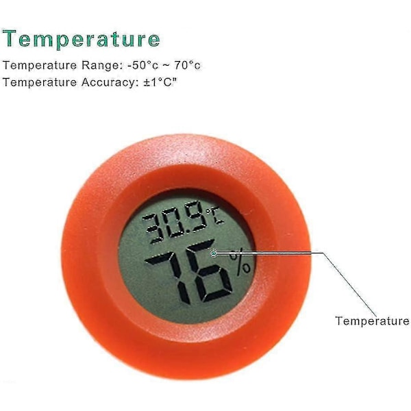 Mini Praktisk Digital Rund Termometer Hygrometer Rumstemperatur_s
