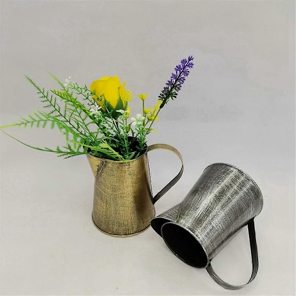 Dekorativ Metallvas Shabby Kannblomma Brons