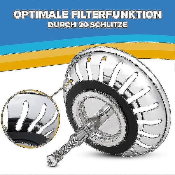 79/82mm Justerbar Avløpsfilter til Blanco Kjøkkenvask Rustfritt Stål Avløpsfilter med Pluggfunksjon