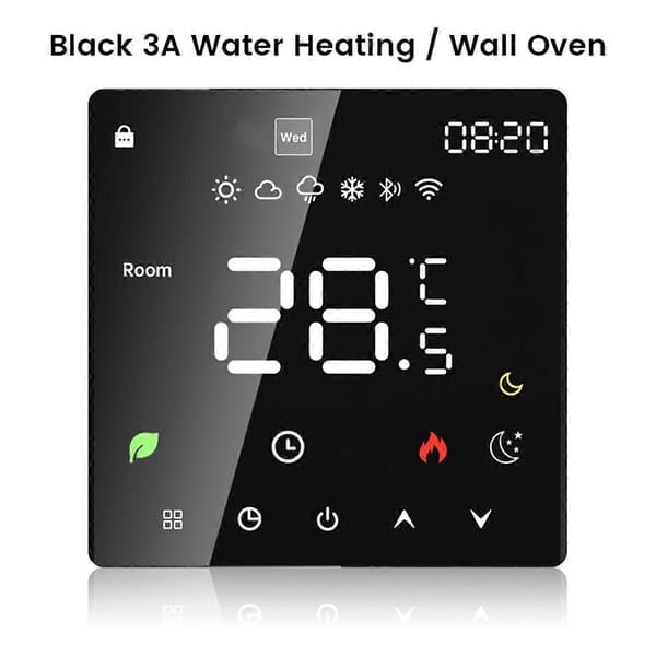 WIFI Graffiti Touch Screen Varmetermostat Smart Termostat WIFI Sort 3A VVS/Vægmontering