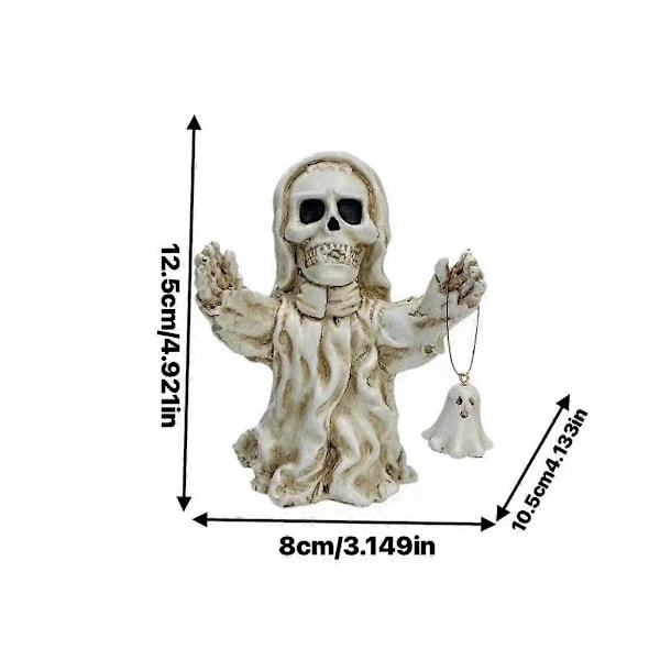 Hårbøjle Kranie Dekoration Skelet Figurer Cool Statue Kranie Halloween Kranie Grusomme Ornamenter f