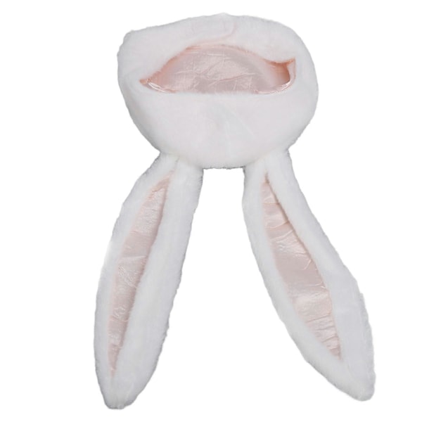 Vit Plysch Kaninöron Hatt för Cosplayfester - Rolig Unisex Kaninhuva