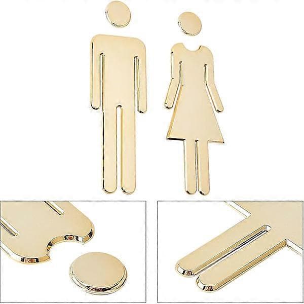 Selvklæbende toiletskilte til damer og herrer, badeværelse