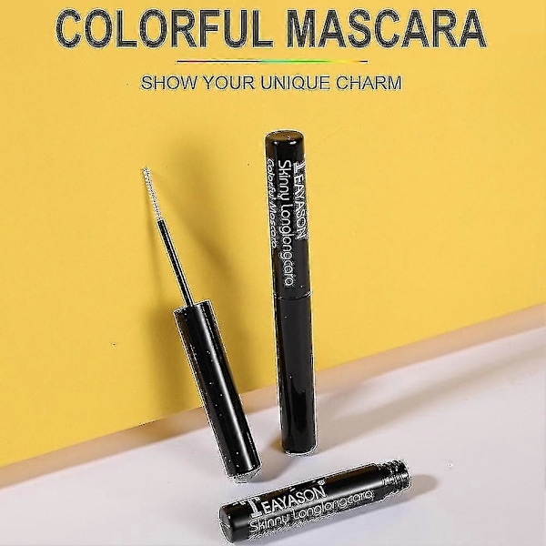 Farvet Mascara Langtidsholdbar Makeup Tyk Krøllet Hurtigtørrende Forlængende Til Kvinder Grøn