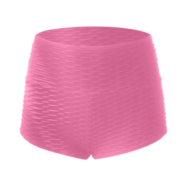 Tflycq Kvinnors rumpa Hög midja Enfärgad Bandage Träningsbyxor Yoga Shorts Byxor Pink S