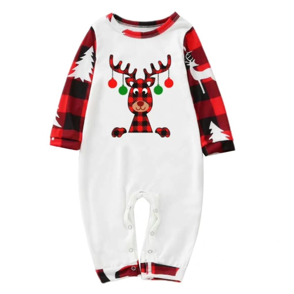 Christmas Elg Print Plaid Pyjamas Sett Jul Familie Matchende Pyjamas Hjemmeklær Baby 6-8 Years