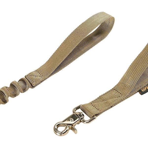 Militær Bungee Hundebånd Elastisk Tau med 2 Polstrede Kontrollhåndtak for Mellomstore og Små Hunder (coyote Brown)