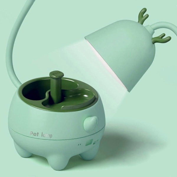 Kjæledyrformet USB-ladeberørings LED-bordlampe med 3 moduser og justerbar lysstyrke for stue, barnerom, studenthybel, kontor, grønn