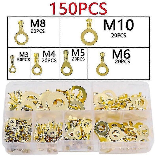 150 Ring Kabelsko M10 M8 M6 M5 M4 M3 Ring Kabelsko Sett Messing Kabelsko