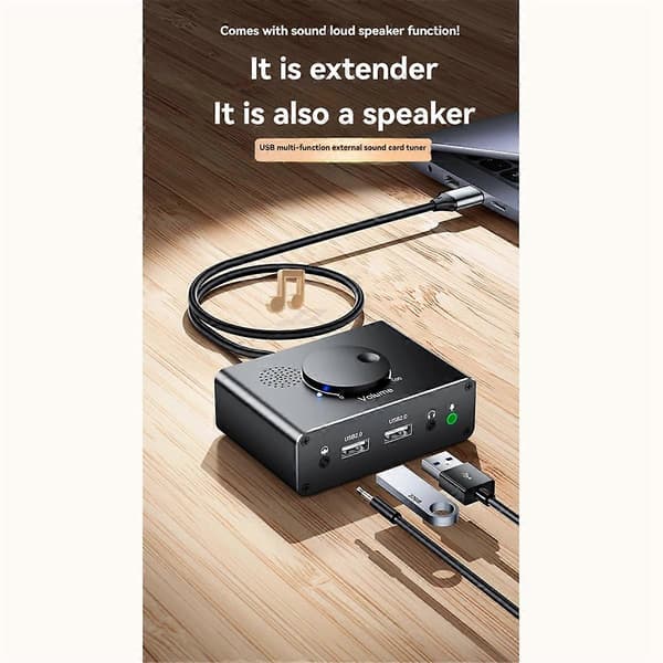 USB Eksternt Lydkort 3 Porter USB 2.0 Til 3.5mm Lydkort