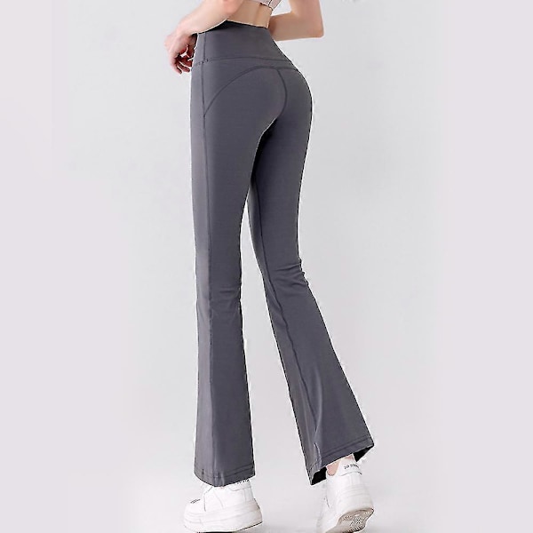 Flare yogabukser til kvinder - bløde bootcut leggings til komfortabel træning, XLgrey