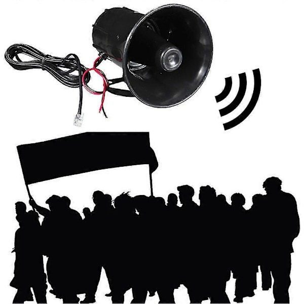 7 Ljud Stark Signalhorn Polis Brandbil Varningslarm 150db Siren Pa Högtalarsystem Mengxi